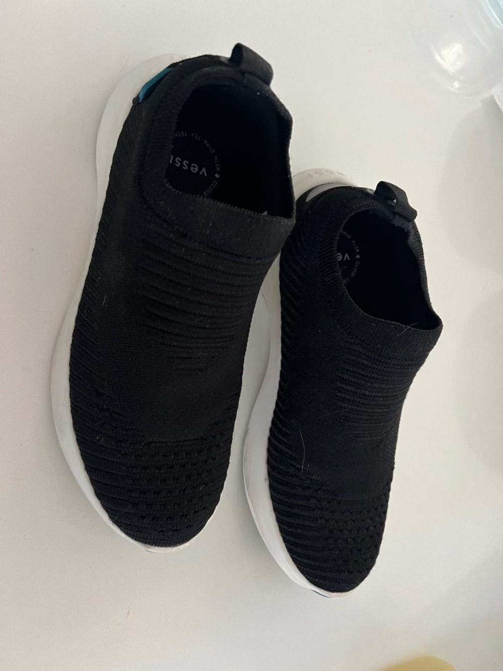 vessi Black Slip-On Knit Sneakers - Waterproof. Size W6